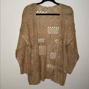 NWOT Grecerelle Knit Flowy Boho Cottagecore Open Front Cardigan Sweater